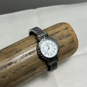 Blekon Woman's Watch Silver Tone Stainless Steel Back Hinged Needs Battery